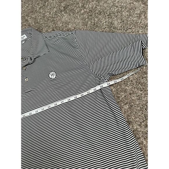 Peter Millar Summer Comfort Men’s XL Hemlock Performance Polo White/Black Stripe - Picture 8 of 10